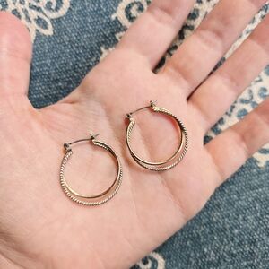 Vintage Silver & Gold Hoop Earrings